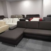 Кафяво-сив кожен ъглов диван с функция ракла "CARO", снимка 3 - Дивани и мека мебел - 39954736