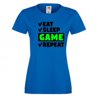 Дамска тениска Game 6 Eat,Sleep,GameRepeat,Ядене,Спане,Геймс, снимка 3 - Тениски - 36420394