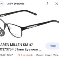 Karen Millen KM47 51mm 16-135 рамка, дамски диоптрични очила с камъчета, снимка 1 - Слънчеви и диоптрични очила - 41633522