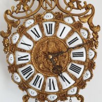Бронзов рядък стенен механичен швейцарски часовник, снимка 2 - Антикварни и старинни предмети - 42497168