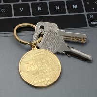 ПРОМО Качествен метален златист ключодържател Биткойн Bitcoin , снимка 2 - Подаръци за рожден ден - 34448162