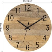 Нов декоративен дървен стенен часовник ретро дизайн безшумен стена дом офис, снимка 4 - Други стоки за дома - 41246851