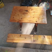 Дървена маса с пейка, снимка 7 - Маси - 41280823