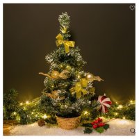 Коледна декоративна елха - саксия, Златни топки,20 Led светлини , снимка 2 - Декорация за дома - 34736940