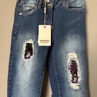 Нови дънки “Minoti”, размер 7-8год, снимка 2 - Детски панталони и дънки - 41586738