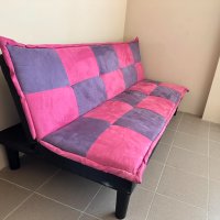 Разтегателно клик – клак канапе диван в розово/лилаво - 175 см+безплатна доставка, снимка 3 - Дивани и мека мебел - 42110383