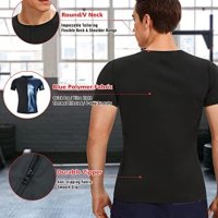 Нова Мъжка блуза за сауна с къс ръкав/Отслабване Спорт Тренировка, снимка 3 - Други спортове - 41453032