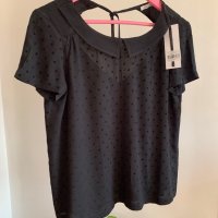 Нова черна блуза размер S, снимка 5 - Тениски - 41328743