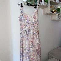 Нова разкошна 100% памук памучна дълга елегантна ефирна рокля Mohito флорален принт нежни цветя , снимка 7 - Рокли - 41555975