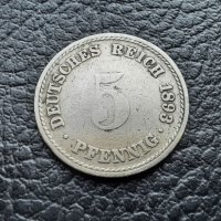 Стара монета 5 пфенига 1893 г.буква А -  Германия- рядка , 131 годишна !, снимка 8 - Нумизматика и бонистика - 39645552