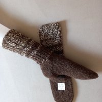 Ръчно плетени мъжки чорапи от вълна, размер 38, снимка 2 - Мъжки чорапи - 41932579