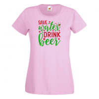 Дамска тениска Save Water Drink Beer,Празник,Бира,Бирфест,Beerfest,Подарък,Изненада, снимка 10 - Тениски - 36374623