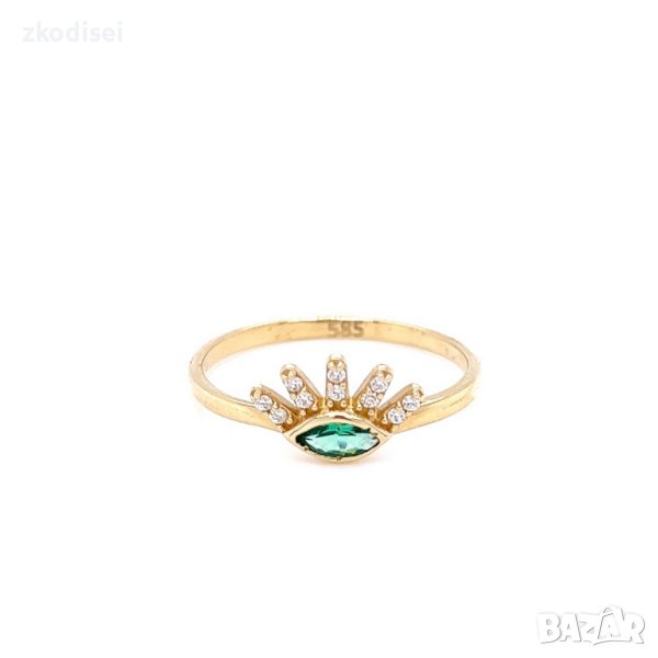 Златен дамски пръстен 1,48гр. размер:56 14кр. проба:585 модел:21871-1, снимка 1