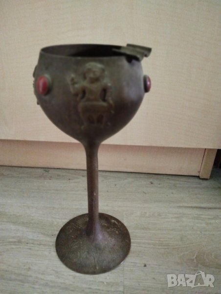 стар месингов пепелник, снимка 1