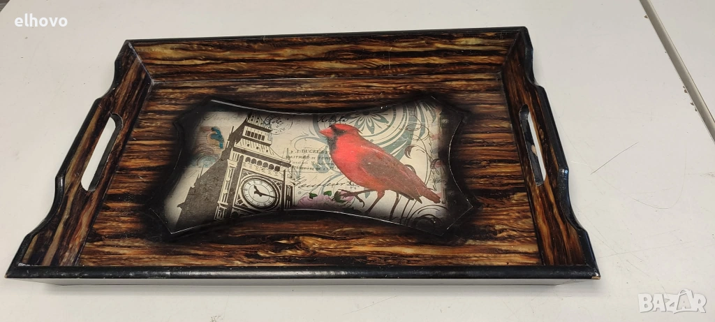 Стар дървен поднос, снимка 1