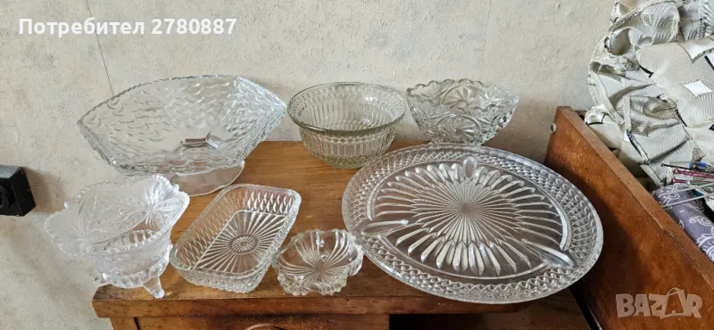 кристални стъклени купи,чинии, подноси фруктиери, бонбониери, снимка 1