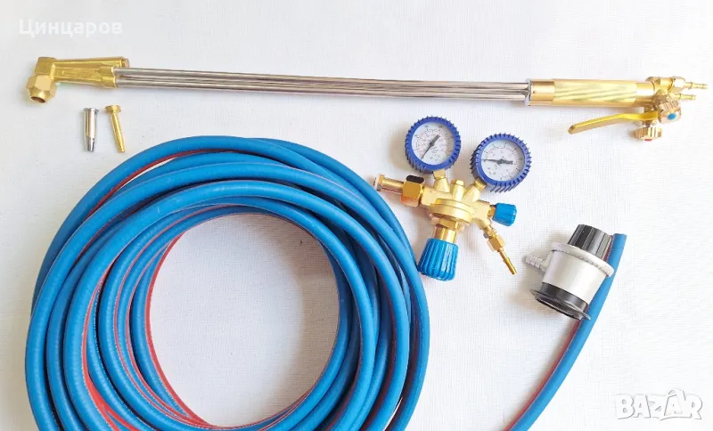 Резак/резаци тип Харис/Harris в комплект с маркуч двоен 10м,регулатори кислород и пропан-бутан., снимка 1