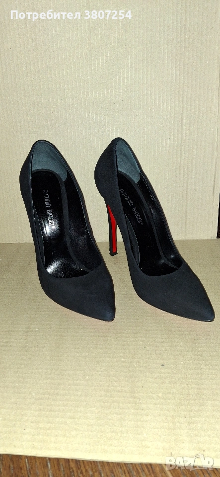 Дамски обувки на ток. Естествен велур. , снимка 1