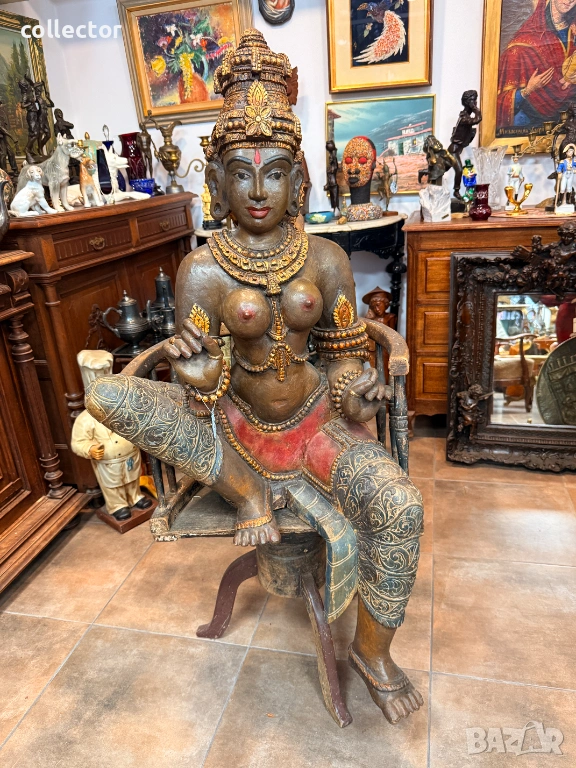 Голяма дървена скулптура / дърворезба на Богияна Парвати. №7813, снимка 1