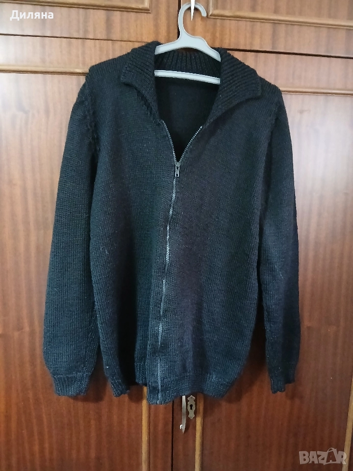 ръчно плетена черна дамска жилетка, снимка 1