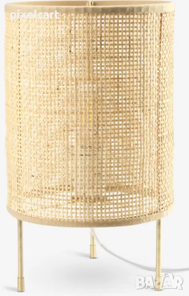 0375 Настолна лампа Ø19xВ31см ратан, снимка 1
