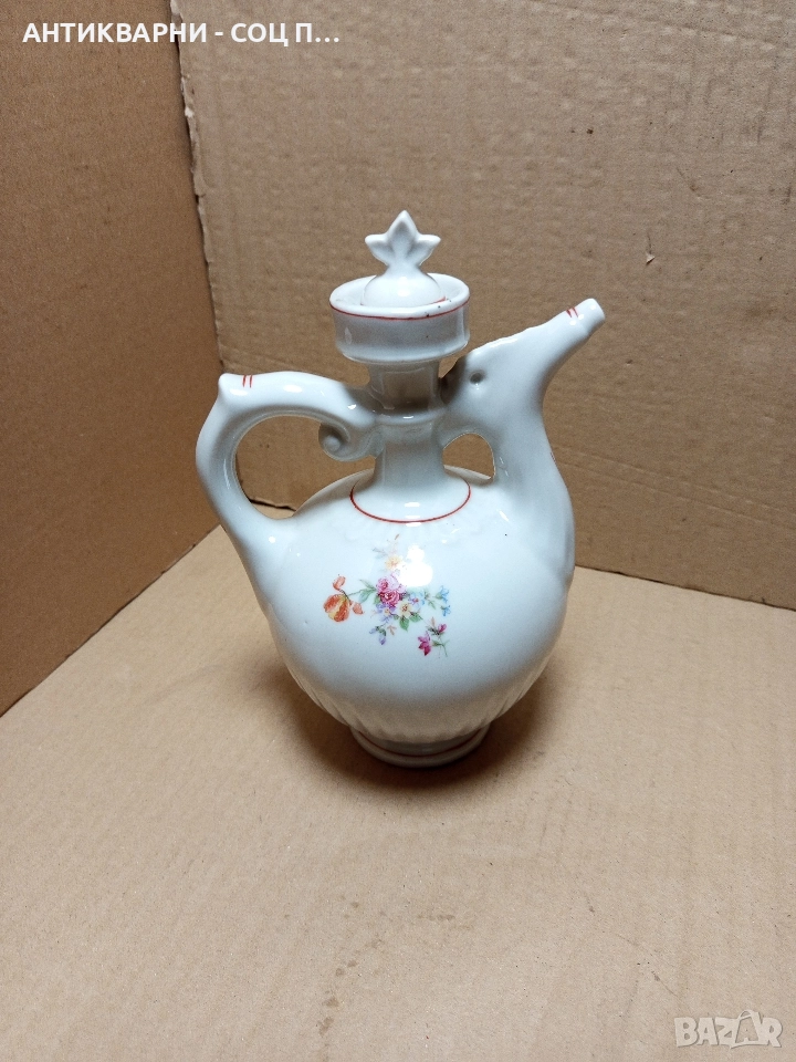 Соц Старо Бъгарско Порцеланово Бърдуче Стомна. , снимка 1