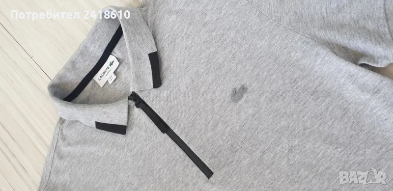 Lacoste 3/4 Zip  Pique Stretch Cotton Slim Fit Mens Size 5 - L НОВО! ОРИГИНАЛ! Мъжка Тениска!, снимка 1