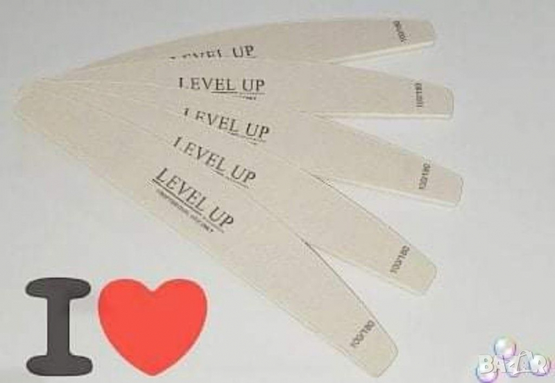 Професионални пили "ПОЛОВИН ЛУНА" LEVEL UP/VIOLET COSMETICS-PREMIUM -STANDART- 100/180 , снимка 1