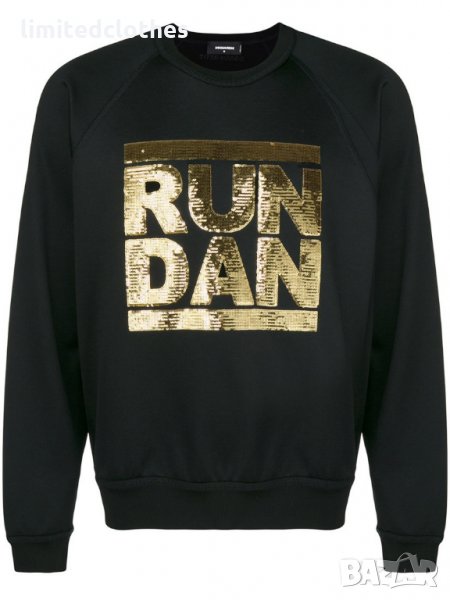 DSQUARED D2 ICON RUN DAN GOLD SEQUIN Мъжка Блуза тип Пуловер size L (M), снимка 1