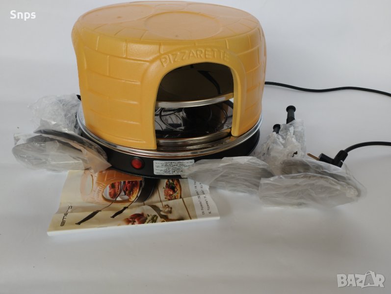 Фрна за пица Emerio за мини пици, ръчно изработено покритие от теракотена глина, снимка 1