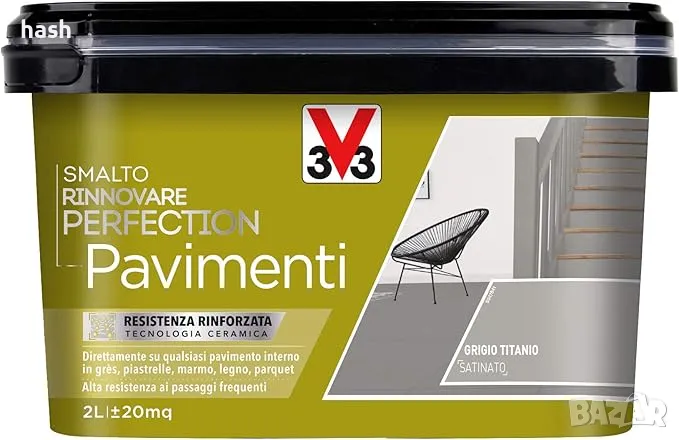 V33 Боя за обновяване на подове и стълби, Renovation Perfection® Satin Titanium 2L, снимка 1