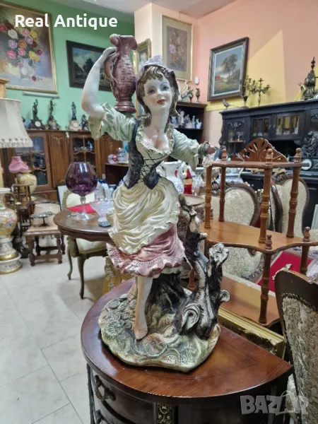Уникална огромна антикварна колекционерска порцеланова фигура статуетка Capodimonte , снимка 1