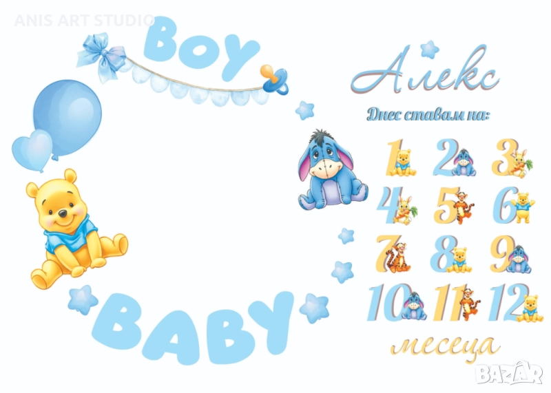 Платно за месечинки/Платно за снимки на бебето/Месечинка, снимка 1