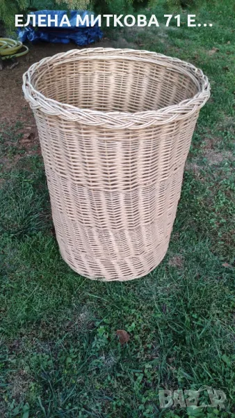 Огромен ратанов кош височина 70 см диаметър 52 см, снимка 1
