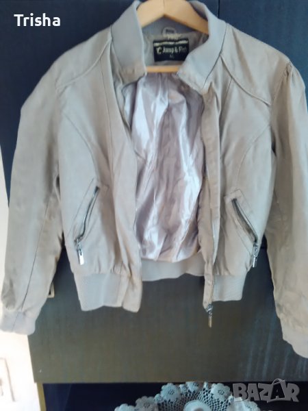 Кожено бежово яке, снимка 1