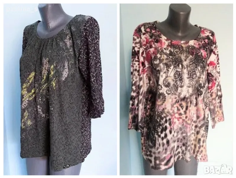 Два броя / XL / 3XL - Памучна маркова блуза "Cecil" / "Gerry Weber" , снимка 1