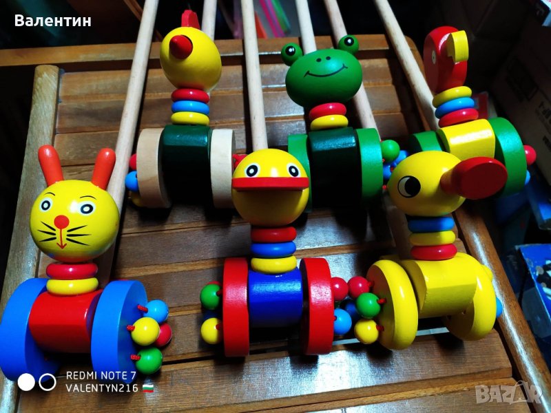 Играчка за бутане - дървена - буталка, карачка, различни модели, снимка 1