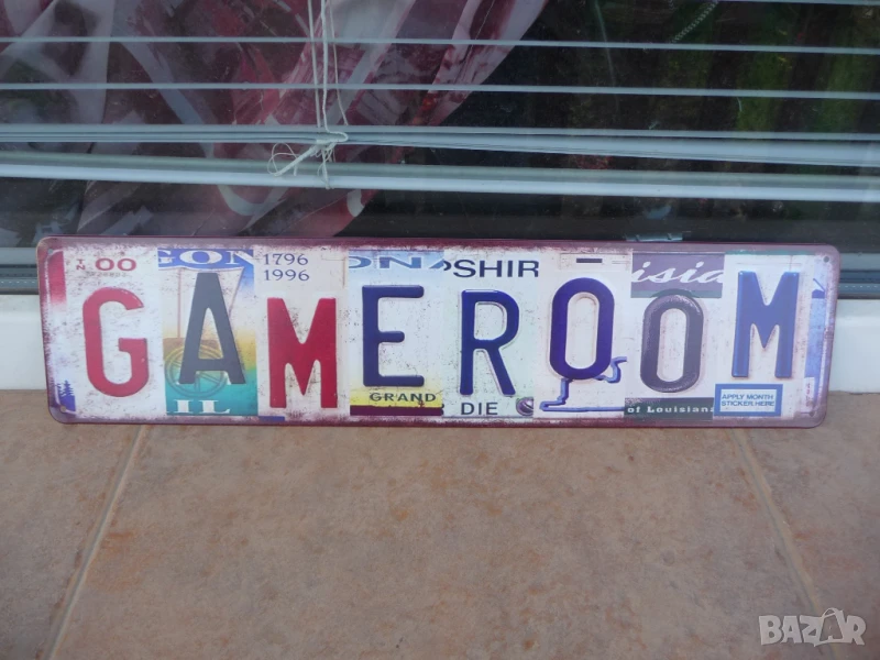 Метална табела Game room геймър стая за игри компютърни конзола онлайн, снимка 1