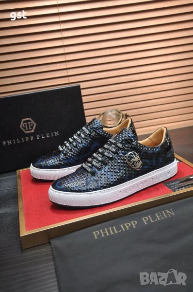 Уникални Редки Philipp Plein Snake Leather Спортни обувки маратонки кецове гуменки мъжки дамски, снимка 1