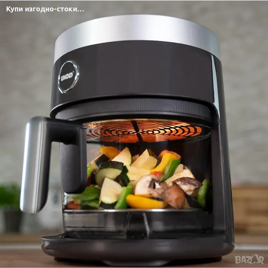 БЕЗ ТЕФЛОН - Стъклен Фритюрник Unold Air Fryer Glas, снимка 1