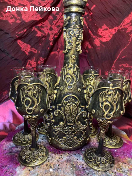 Сервиз за аперитив ръчна изработка в сребро , снимка 1