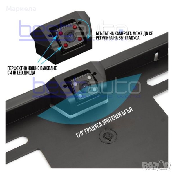 Рамка за регистрационен номер с камера / Камера за задно виждане, снимка 1