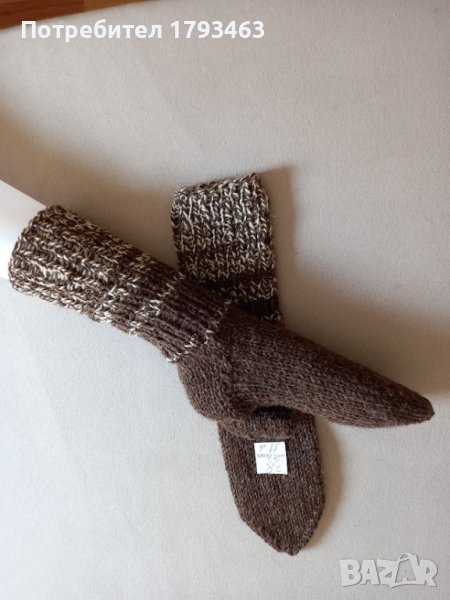 Ръчно плетени мъжки чорапи от вълна, размер 38, снимка 1