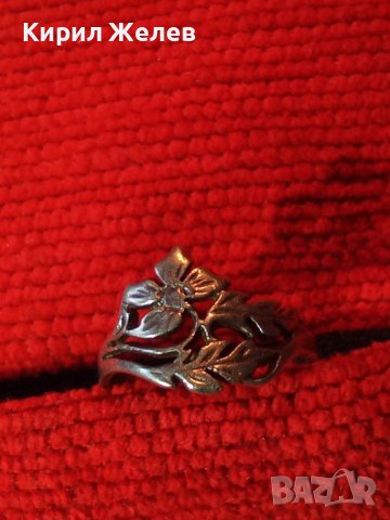 СТАРИНЕН ФЛОРАЛЕН СРЕБЪРЕН АР НУВО ПРЪСТЕН ВИСОКА ПРОБА СРЕБРО МАЙСТОРСКА АЖУРНА ИЗРАБОТКА 35017, снимка 14 - Антикварни и старинни предмети - 39460973