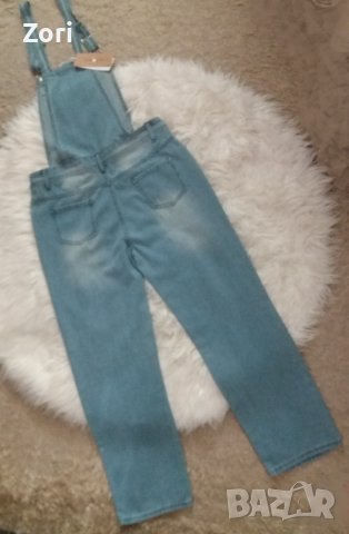 Гащеризон в светъл деним с накъсан ефект, снимка 6 - Гащеризони - 41966686