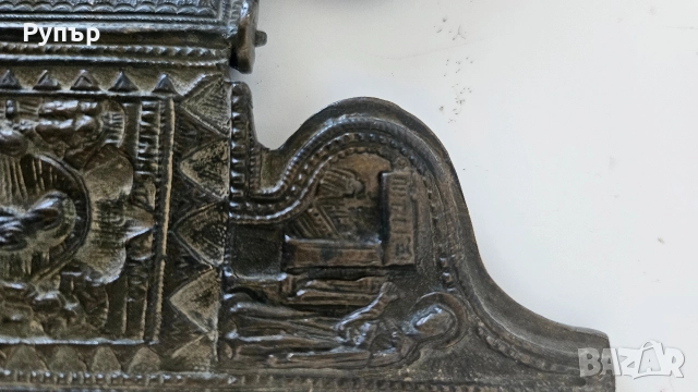 Стара Бронзова икона, снимка 5 - Други ценни предмети - 52611909