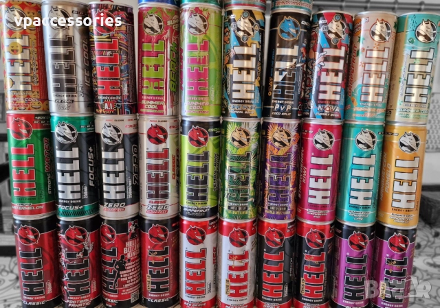 Колекция 34 бр. празни кенчета Hell Energy Drink 250 мл., снимка 2 - Колекции - 51452885