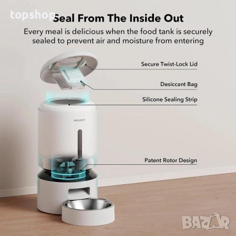 Нова PETLIBRO Автоматична хранилка за котки и кучета 5 литра с 5G WiFi с времеви режим и сензор ..., снимка 2 - За кучета - 51637915