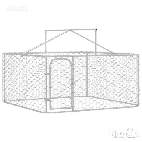 vidaXL Дворна клетка за кучета с покрив, 200x200x150 см, снимка 7 - За кучета - 56146203
