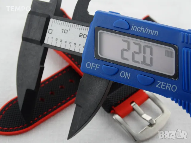 СИЛИКОНОВА КАИШКА ЧЕРНА С ЧЕРВЕНО- 22мм + ПОДАРЪК, снимка 6 - Каишки за часовници - 48451627